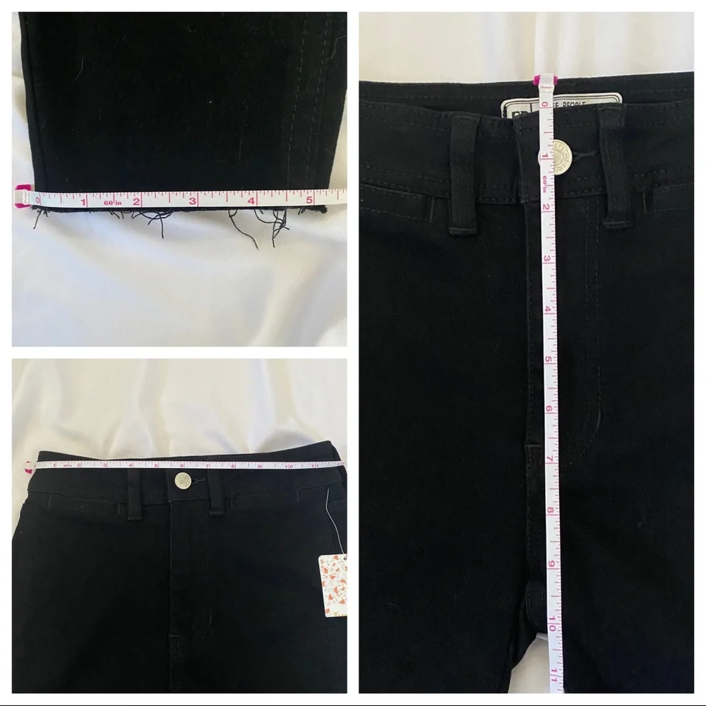 Free People Black Denim Bermuda Shorts, NWT